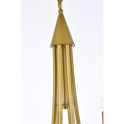 Living District 42-Inch Brass Metal Ceiling Pendant Light, Model LD810D42BR, Indoor Modern Decorative Fixture
