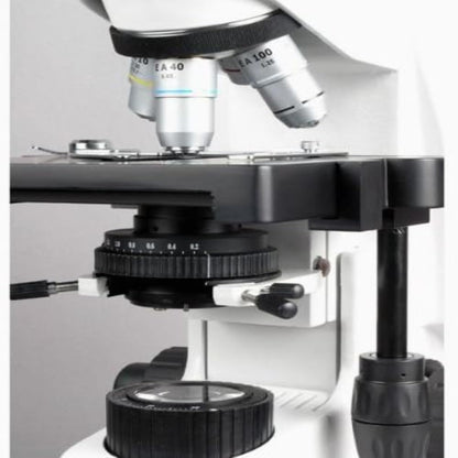 AmScope T690C-PL Trinocular Compound Microscope, 40X-2500X Magnification, WH10x and WH25x Super-Widefield Eyepieces, Infinity Plan Achromatic Objectives, Brightfield, Kohler Condenser, Double-Layer Mechanical Stage