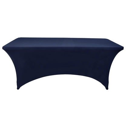 ZarzaaSik 2-Pack 4ft Spandex Table Covers for Rectangular Folding Tables - Wrinkle Resistant Stretch Tight Table Cloths - Ultimate Fitted Table Protector for Parties, Banquet, and Wedding