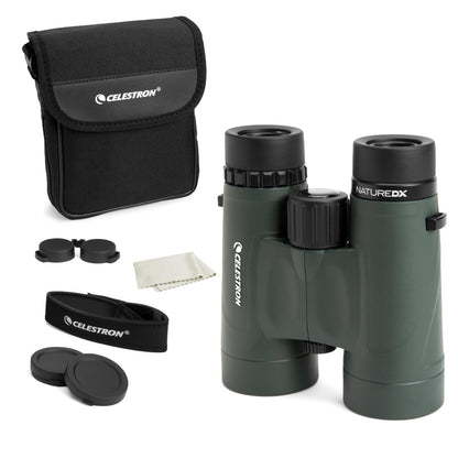 Celestron - Nature DX 10x42 Binoculars – Ideal for Birding and Outdoors – 42mm Objective Lenses – 5.8° Field of View – BaK-4 Prisms – Fully Multi-Coated – Waterproof and Fogproof