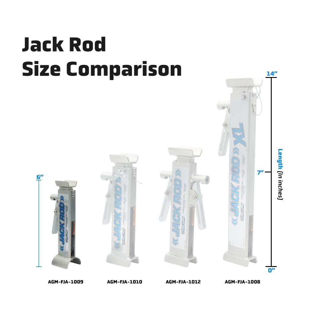 AGM Jack Rod, 3.5 Ton Locking Support Bar for Floor Jacks, Jack NOT Included, 14" Travel, 3 lb, Compact Jack Stand Alternative for Cars, SUVs, EVs, Safer, Smarter Vehicle Support