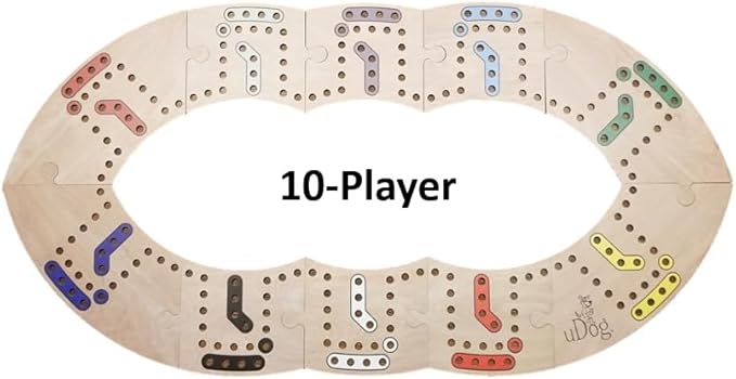 uDog Board Game | Old-Fashioned Fun for 2–12 Players | Made in The USA | Durable Wooden Pieces to Last a Lifetime | Family Game Night (6-Player)