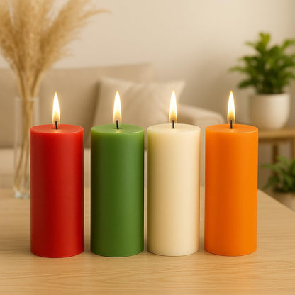 Pillar Candles 3 Pack (Green, Pillar 3x4)