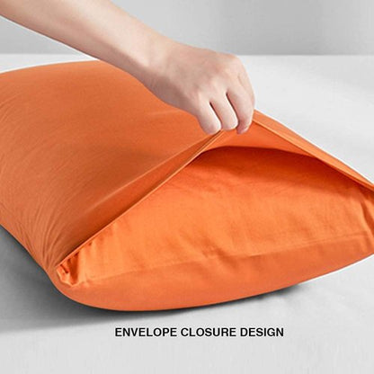 FLXXIE King Pillow Cases - Soft Microfiber Covers with Envelope Closure | Wrinkle & Stain Resistant, 20x36, Orange