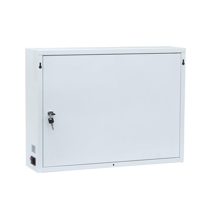 Bpatoimsx Secure and Convenient 12 Slots Cell Mobile Phone Metal Storage Cabinet Lockers with Charger Charging Station Cabinet and Key Lock White - Ideal for Students and Employees or Police Station