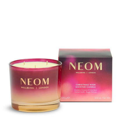 NEOM Christmas Wish Candle, 3 Wick | Mandarin, Cinnamon & Tonka Bean I Made with 100% Naturally derived Wax I Designed to Help You Relax and Unwind I Expertly Blended I Hand Finished
