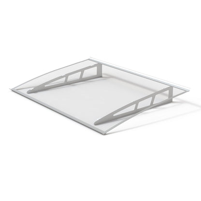 Door Awning Window Canopy,32x48 Inches Awnings for Doors with Sink,Polycarbonate Front Door Outdoor Patio Awning Canopy UV Rain Snow Sunlight, Window Awning with Sturdy Metal Bracket