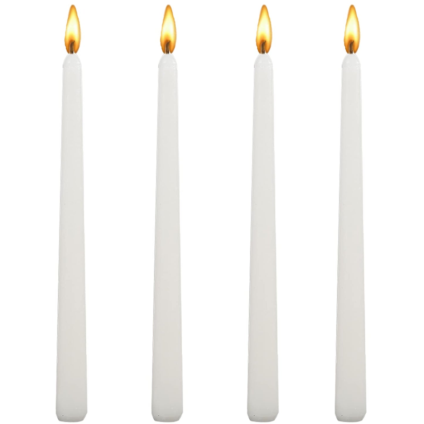 10 inch White Taper Candles-Set of 4 Tapered Candle, Tall Candlesticks,Home Dinner Candle, Party, Wedding, Halloween, Christmas Candles (9.9 inch, White)