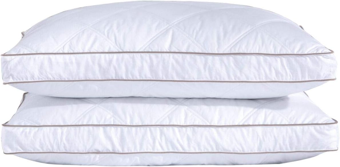 Puredown® Goose Feather & Down Sleeping Pillows - Gusseted Hotel Collection, Standard/Queen, Set of 2