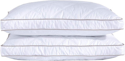 Puredown® Goose Feather & Down Sleeping Pillows - Gusseted Hotel Collection, Standard/Queen, Set of 2