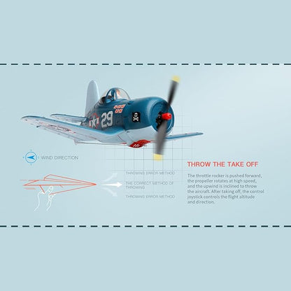 XK A500 RC Plane 2.4G 4CH Brushless RC EPP Fixed-Wing Airplane RTF Ready to Fly Gliding Aircraft Model with 6G/3D Flight Modes Airplane for Adults (RTF/Blue)