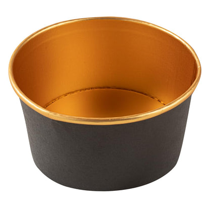 Foil Lux 33.4 OZ Take Out Containers, 200 Insulated Foil Lining Food Containers - Greaseproof, Black And Gold Paper To Go Food Containers, For Hot Or Cold Foods, Lids Sold Separately - Restaurantware
