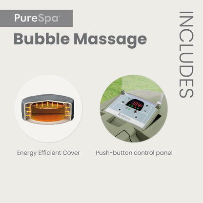 INTEX 28427EG PureSpa Bubble Massage Spa Set Outdoor Inflatable Portable Hot Tub, Includes Energy Efficient Spa Cover, Saltwater System Ready, 6 Person, 85in x 28in