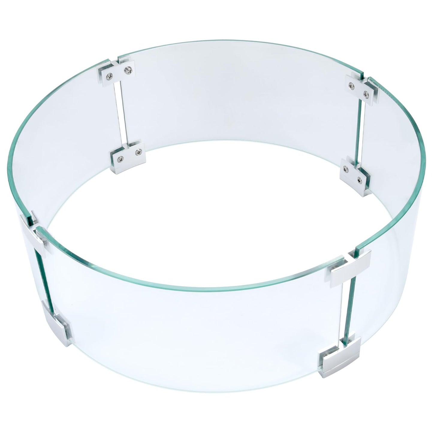 vchin Fire Pit Wind Guard, 23" Glass Wind Guard for Fire Pit Round Table, Made of Clear Tempered Glass Set with Assembly Instructions