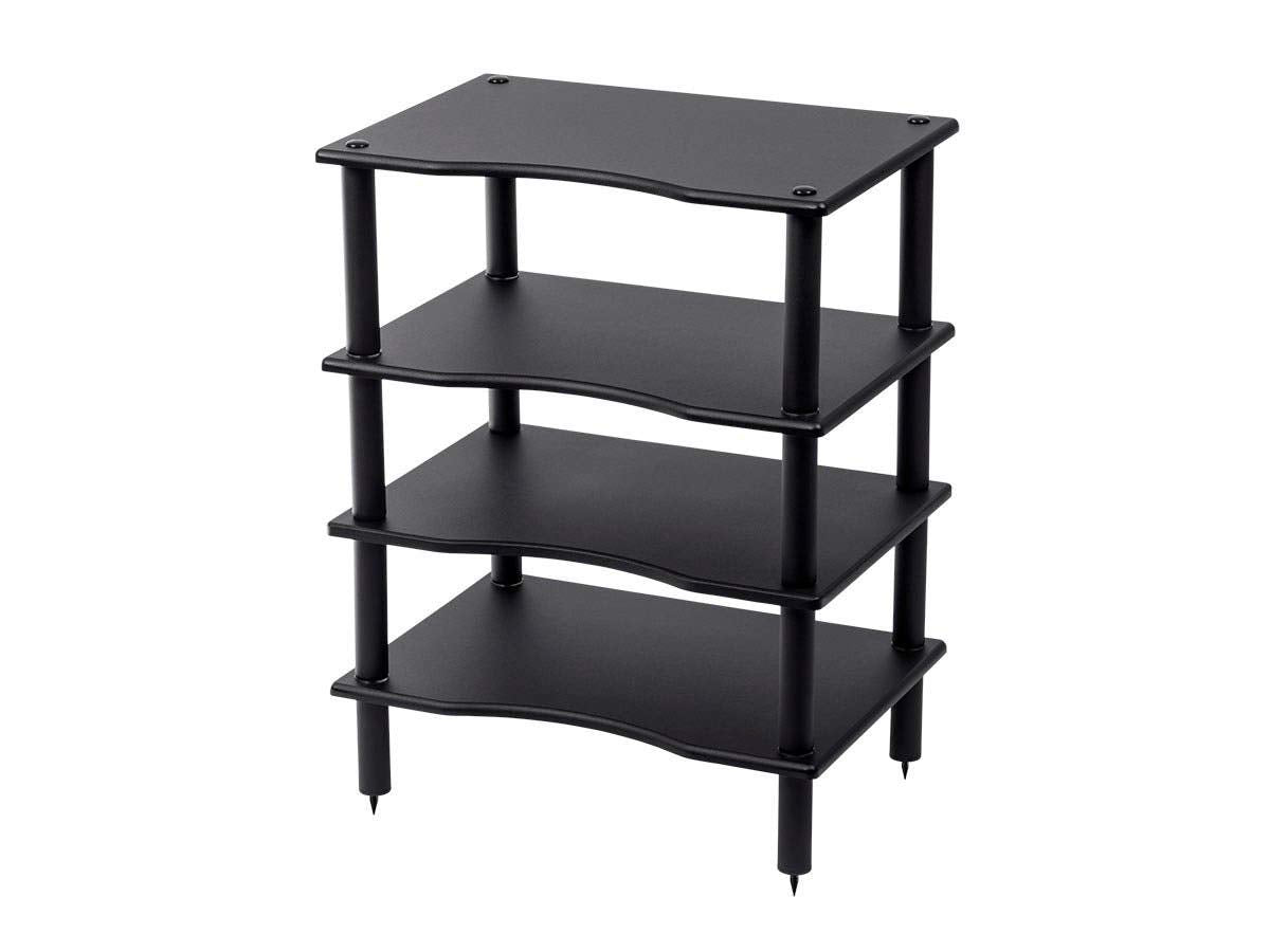 Monolith 4 Tier Shelf Audio Stand - Open Air Storage, Modular Design, Sturdy, Compatible with Bose, Polk, Sony, Yamaha, Pioneer and Others, Black