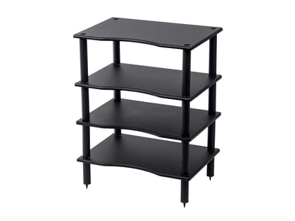 Monolith 4 Tier Shelf Audio Stand - Open Air Storage, Modular Design, Sturdy, Compatible with Bose, Polk, Sony, Yamaha, Pioneer and Others, Black