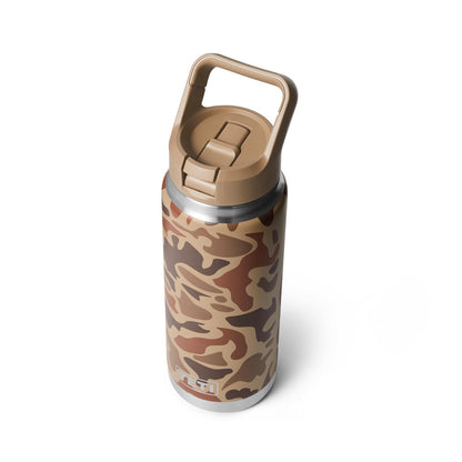 YETI Rambler 26 oz Bottle, Vacuum Insulated, Stainless Steel with Straw Cap, Wetlands Camo