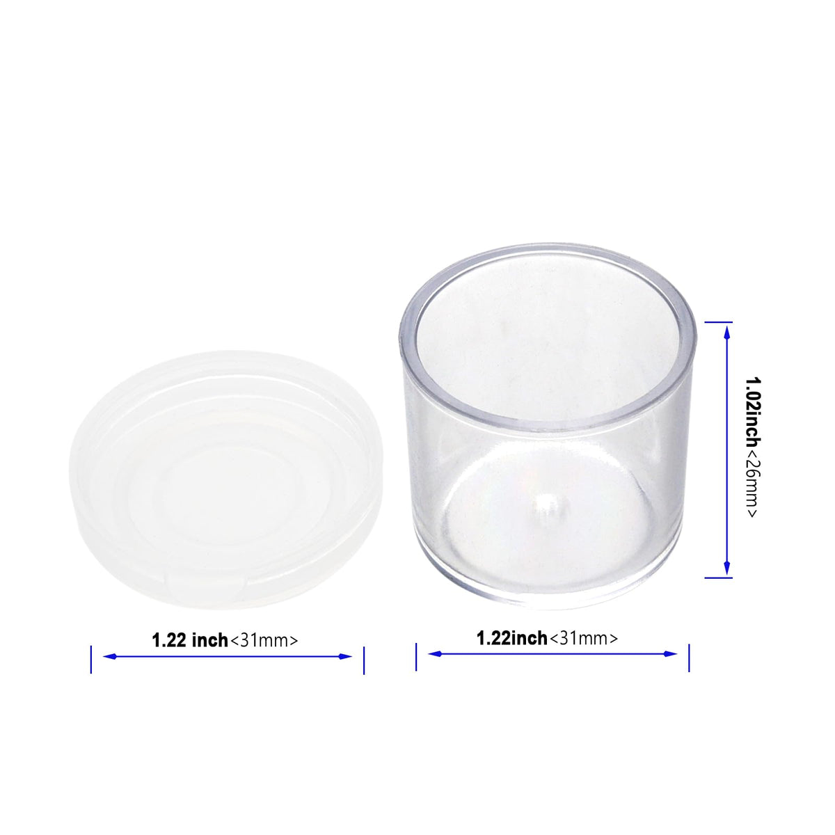 KOHAND 200PCS Plastic Mini Paint Cups with Lids, Small Sample Containers, Empty Craft Storage Pots for Beads, Glitter, Painting