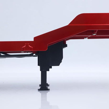 US in Stock Plastic Semi Trailer Flatbed 1502 for 1/18 Remote Control Tractor Truck Huina 1501 Electronic Support Legs Tail Board Hobby Grade Model for Birthday Gift(Red)