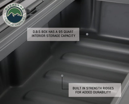 Overland Vehicle Systems 40100011 Dark Gray 95 QT Dry Box Storage with Drain and Bottle Opener | Waterproof Seal | Heavy-Duty Latches and Nylon Handles | Keeps Gear Safe, Dry and Organized