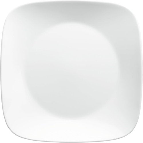 Corelle Vitrelle 6-Piece Salad Plates Set - Lightweight, Chip-Resistant 9-Inch Square Plates in White