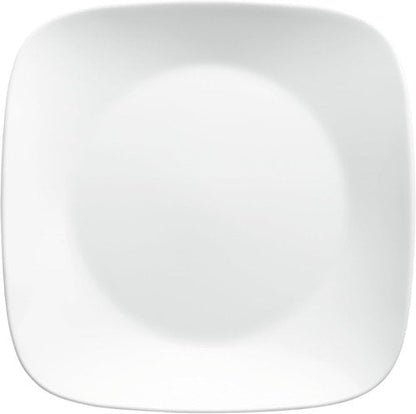 Corelle Vitrelle 6-Piece Salad Plates Set - Lightweight, Chip-Resistant 9-Inch Square Plates in White