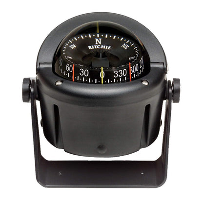 Ritchie Navigation HB-741 Helmsman Bracket Mount Compass - CombiDial, Black with Black Dial, 3.75-inch Combi