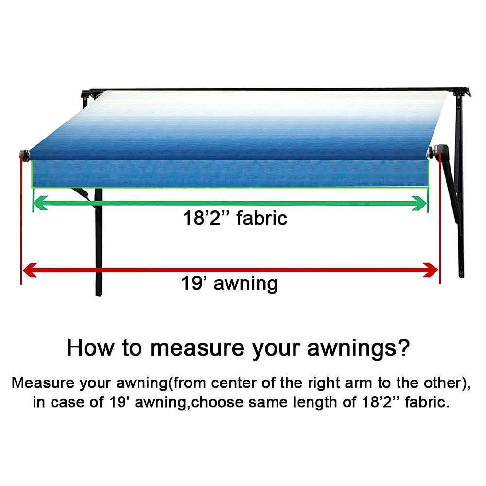 Suncode Premium RV Awning Fabric Replacement, Heavy-Duty Waterproof Vinyl Canopy, Universal Fit for Camper Trailer Motorhome, 19'(Fabric 20'2") Burgundy Fade
