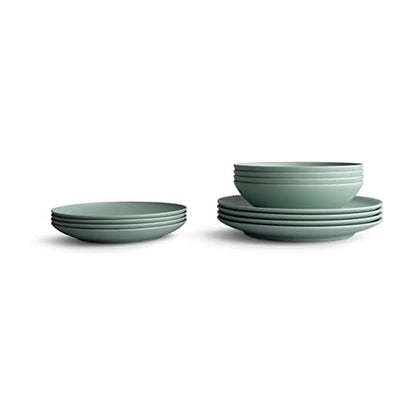 Year & Day Outdoor 12 Piece Plant Derived Dinnerware Set with Big Bowls, Dish Set for 4