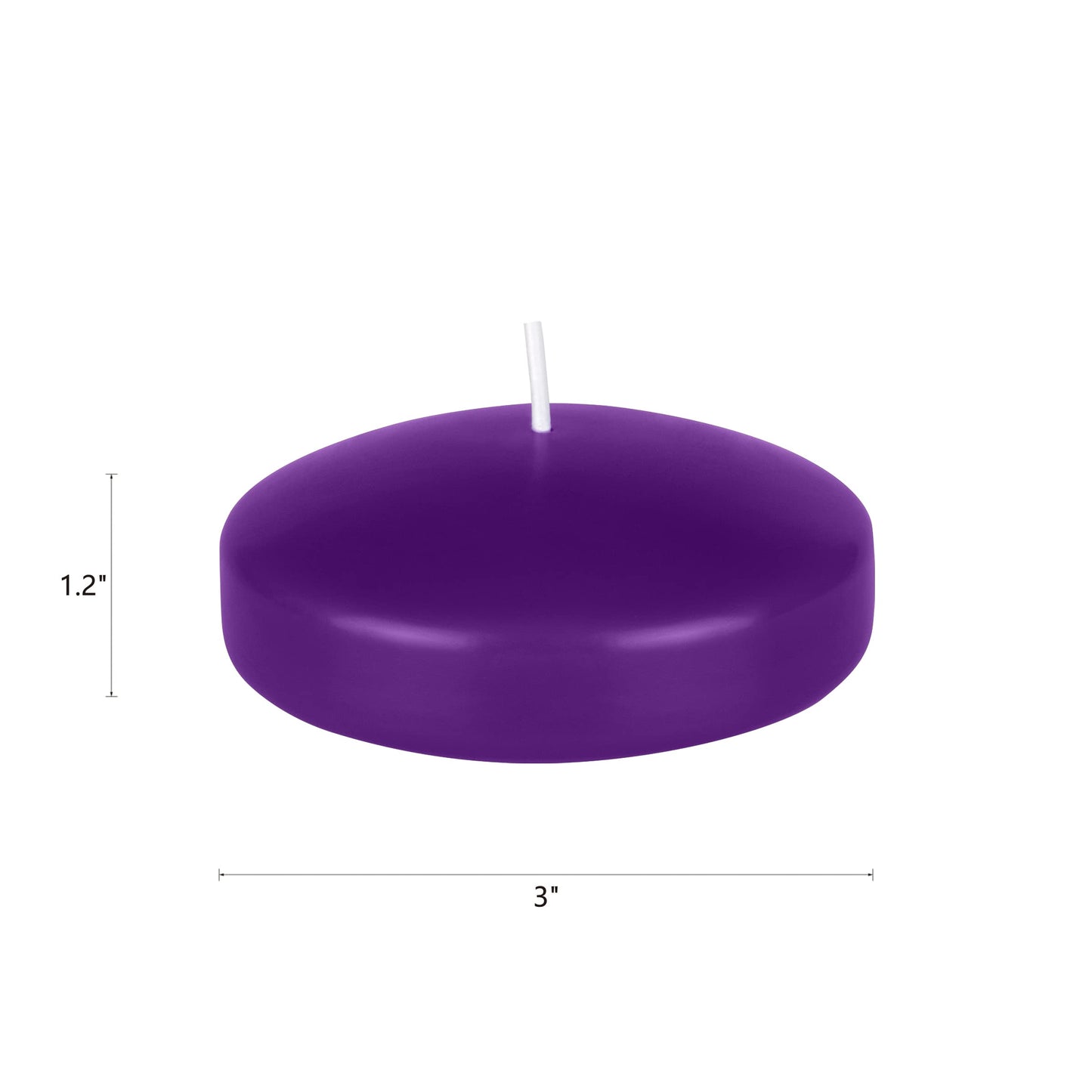 Mega Candles 12 pcs Unscented Purple Floating Candles, Hand Poured Wax Candle 3 Inch Diameter, Home Décor, Wedding Receptions, Centerpieces, Occasions, Events, Festivities, Meditations, Spas
