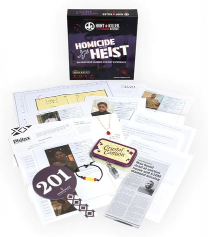 Hunt a Killer: Homicide at The Heist Solve the Murder of a Brilliant Jewel Thief Murder Mystery Game for Adults Perfect for True Crime Fans Mystery Box for Game Night Designed 1+ Players Ages 14+