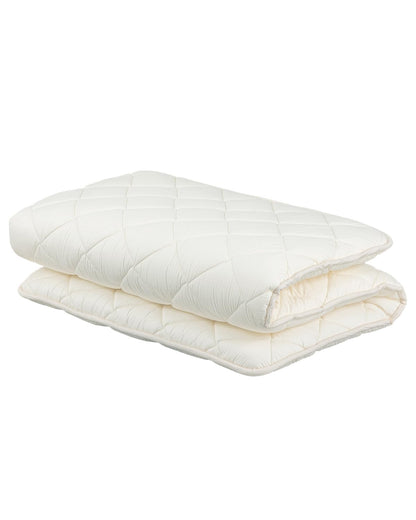 FULI Japanese Futon, Twin XL Size, White - Foldable Shikibuton Floor Bed - Medium Firm Quilted Cotton Sleeping Pad, Portable Roll-Up Japanese Floor Bed for Guests & Small Spaces