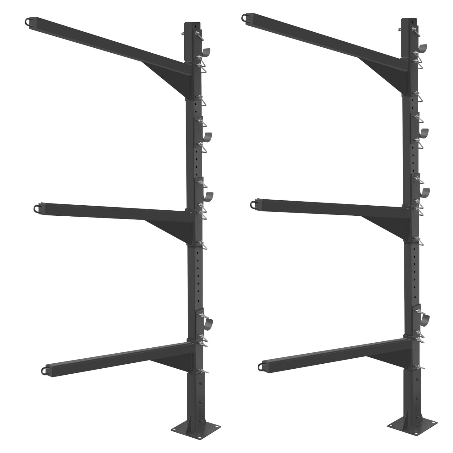 LAJIAOZ Heavy Duty Kayak Storage Rack for Dock/Garage, Adjustable Freestanding Kayak Stand or Wall Mount Kayak Rack, 3-Tier Indoor Outdoor Canoe Storage Rack for 3-4 Kayaks, SUP & Paddleboard