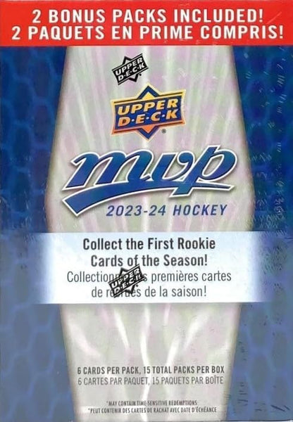 Upper Deck 2023-24 MVP Hockey Blaster Box (15 Packs of Hockey Cards)