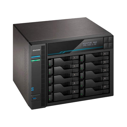 Asustor Lockerstor 10 AS6510T - 10 Bay NAS, Intel Atom C3538 Quad-Core, Dual 10GbE + Dual 2.5GbE, 8GB DDR4, 2 M.2 NVMe SSD Slot, Enterprise Network Attached Storage for Small Business (Diskless)