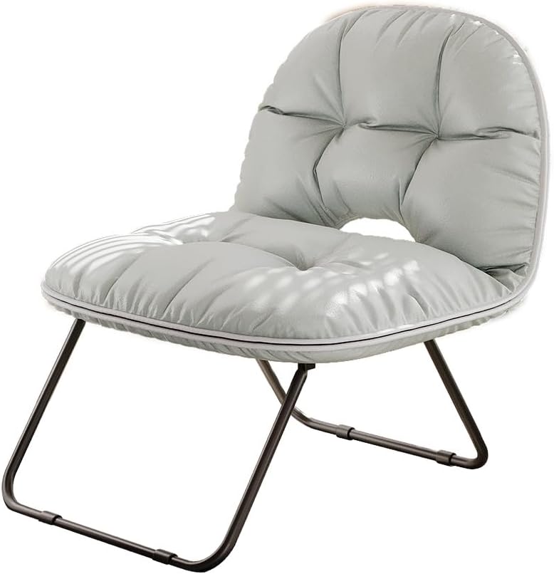 UNM Super Soft Leather Folding Chair - Portable Camping Chair with Heavy-Duty Support | Lightweight & Versatile for Travel, Picnic, Hiking, Fishing, Patio - White