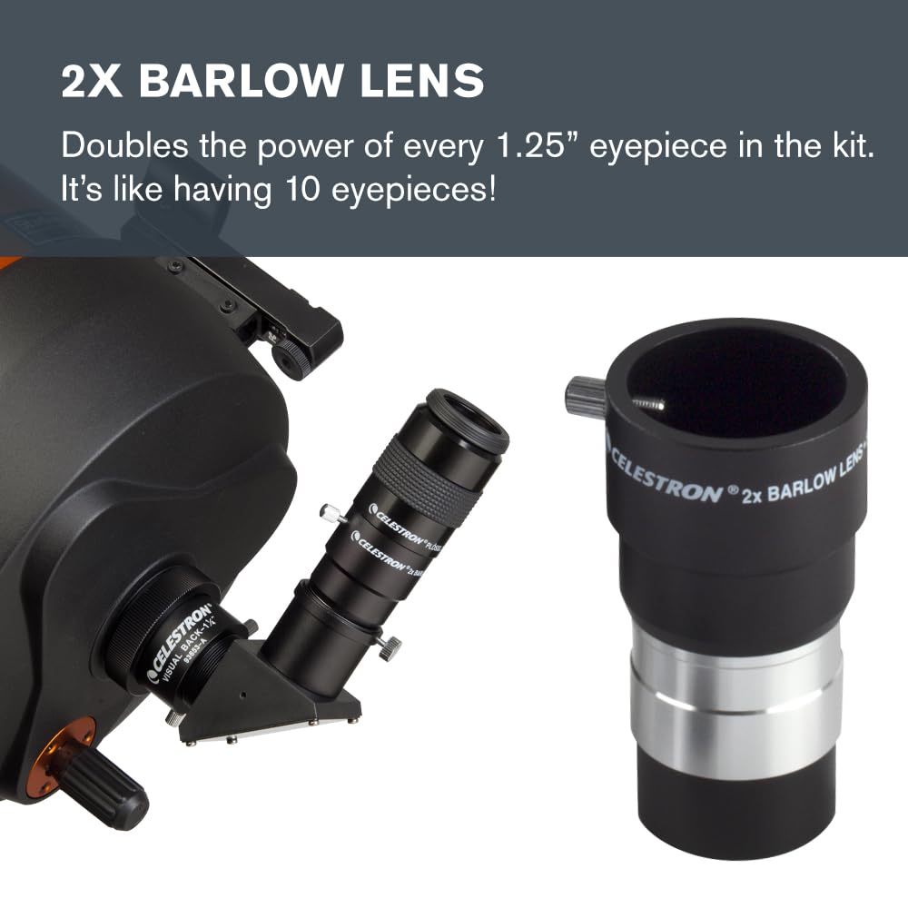 Celestron Accessory Kit with Five 1.25" Plossl Eyepieces, 2x Barlow and Filter Set