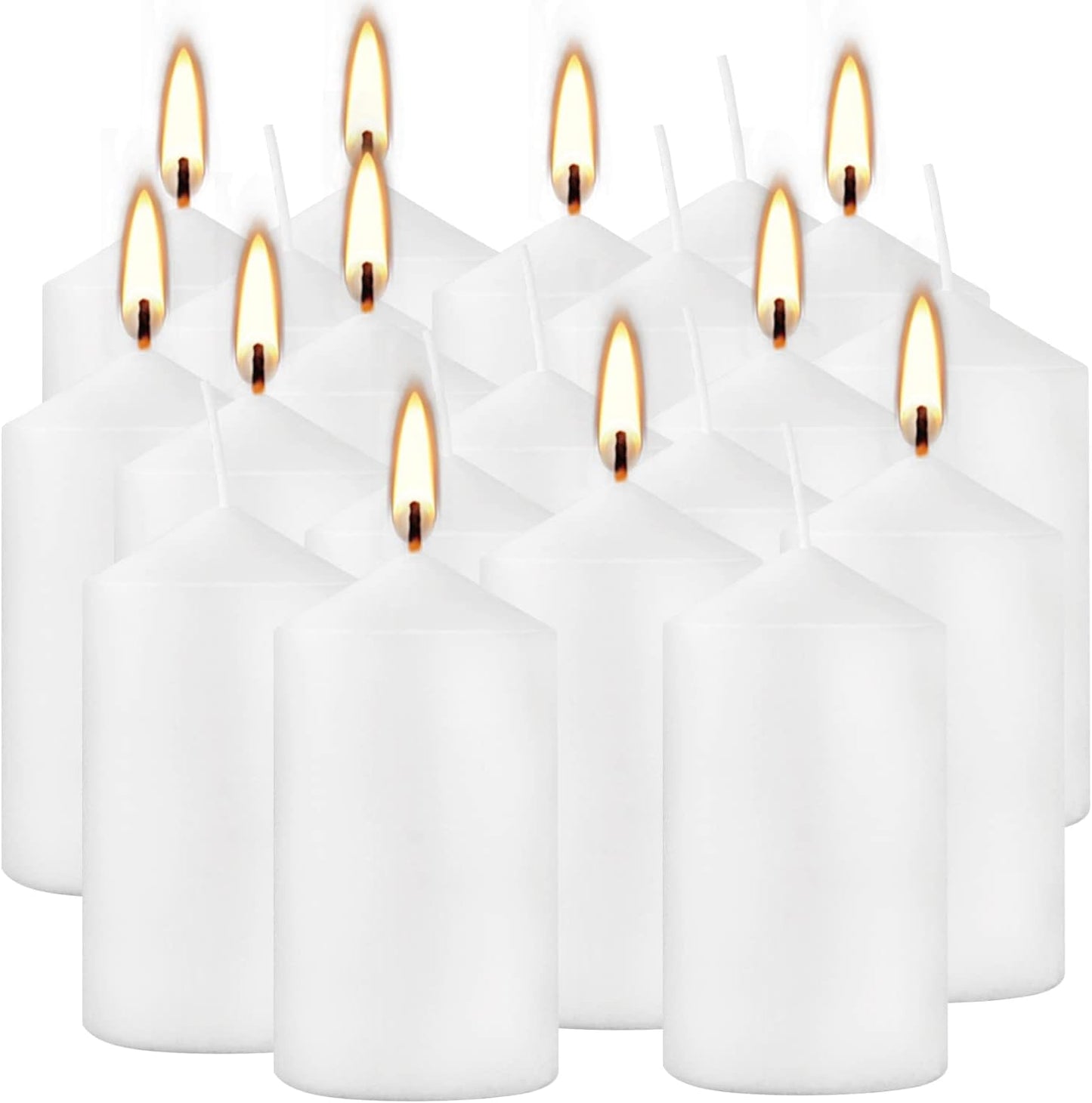 YOROXRG 2"x4" High White Pillar Candles, Set of 20 Unscented. Bulk Buy. Ideal for Halloween, Wedding, Emergency Lanterns, Household, Wedding and Home Décor Candlesticks