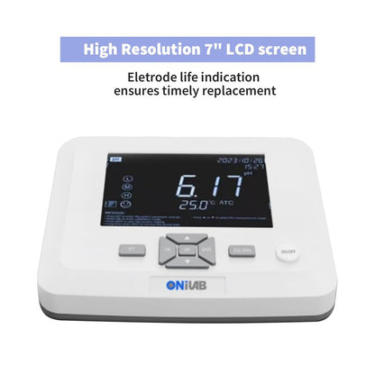 ONiLAB Benchtop Lab pH Meter, 0.01 pH Accuracy, 1-3 Points Auto Calibration, 3-in-1 pH/Temp. Electrode