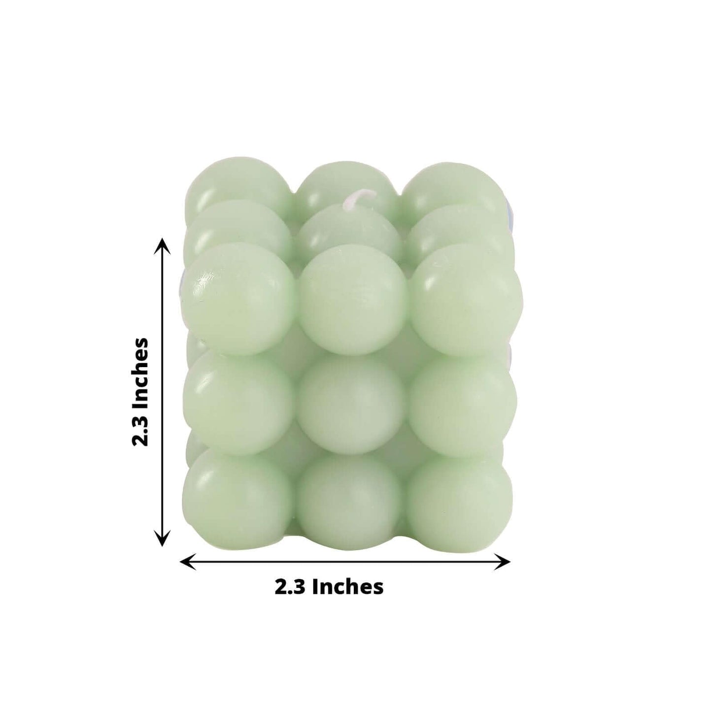 Efavormart 2 Pack Sage Green 2" Bubble Cube Paraffin Wax Candles, Unscented Rubik's Cube Aesthetic Decorative Pillar Candles