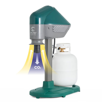 OWLTRA MT2410 Outdoor Super Effective Mosquito Trap, Quiet, Odorless, All-Weather Insect Control with CO2 Release for Mosquitoes, No-See-Ums, Flies & Midges, Easy Setup & Maintenance, Dark Green