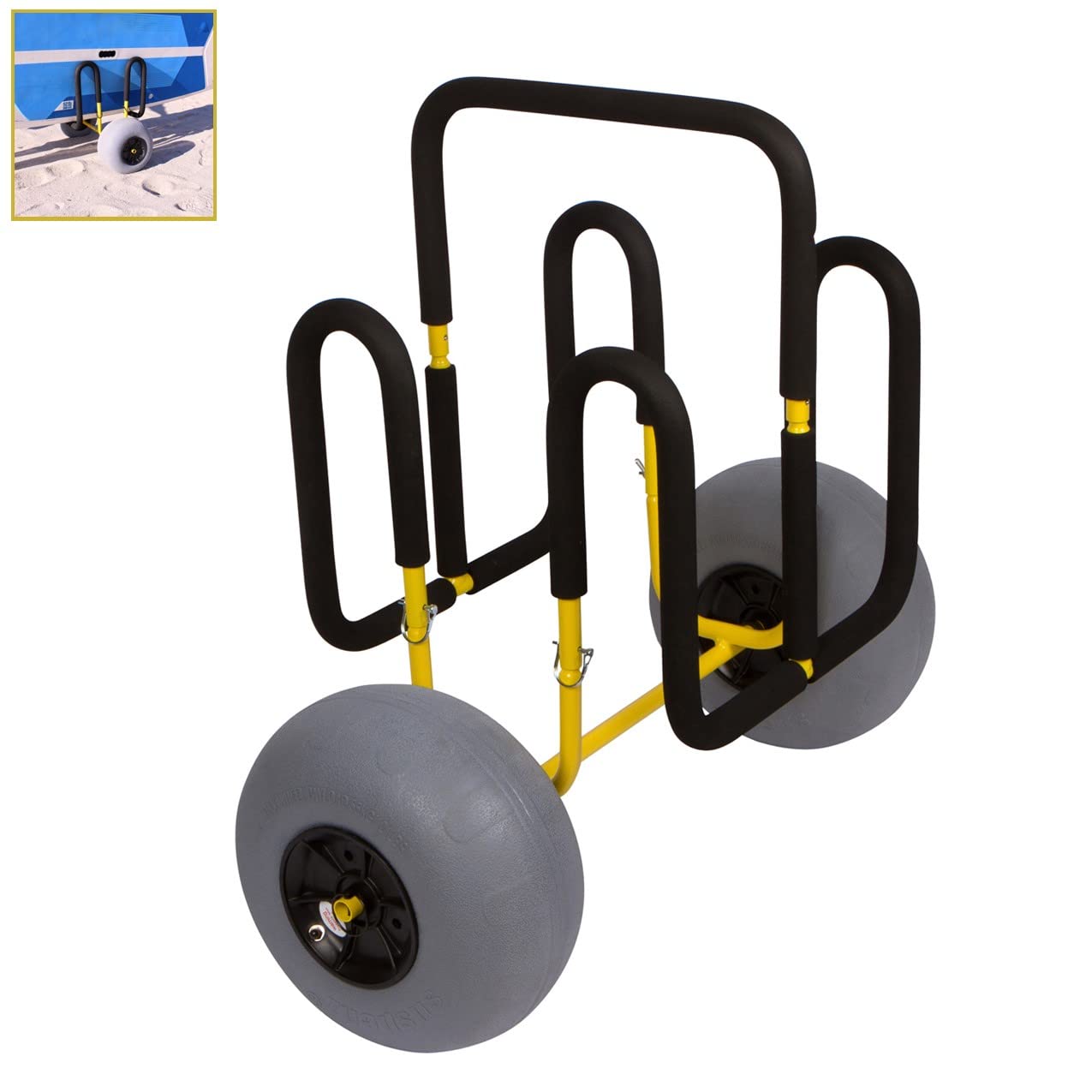 Suspenz Double-Up SUP Beach Cart with Balloon Wheels, Sand Trolley for 2 Stand Up Paddle Boards and Surfboards (22-9944)
