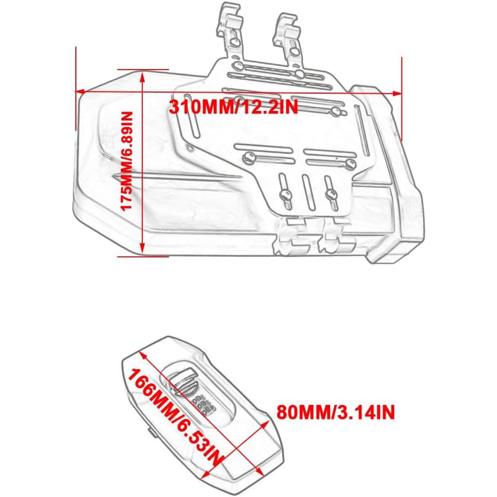 CZLLQXWWCX Motorcycle 450MT Concealed 3.8 Liters Storage Box Expedition Vehicle Universal Toolbox For Motorbike MT450 450 MT CF450 2023 2024-800MT 650MT