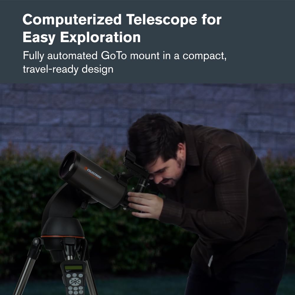 Celestron NexStar 90SLT-Mak Portable Computerised Maksutov-Cassegrain Telescope with Quick-Release Fork-arm Mount, Accessory Tray and 'Starry Night' Special Edition Software, Grey