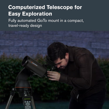Celestron NexStar 90SLT-Mak Portable Computerised Maksutov-Cassegrain Telescope with Quick-Release Fork-arm Mount, Accessory Tray and 'Starry Night' Special Edition Software, Grey