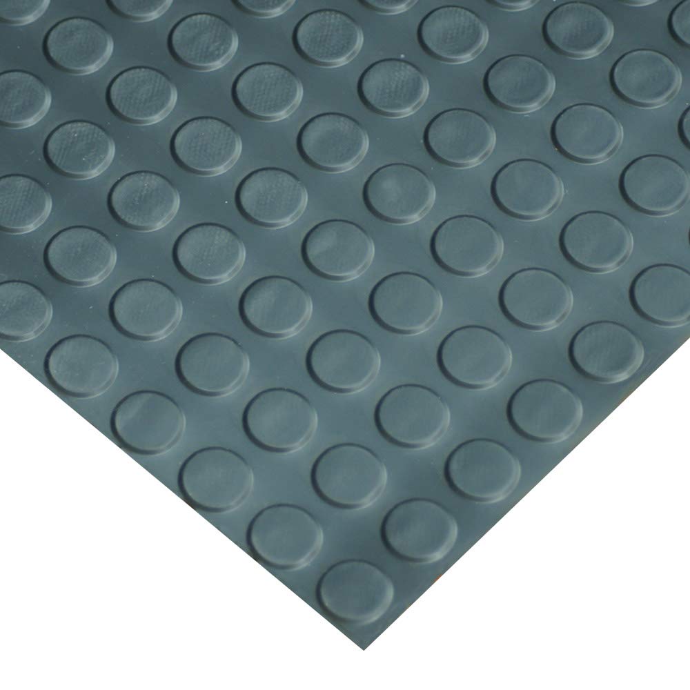 Rubber-Cal Coin-Pattern Thermoplastic Flooring - 3.5mm x 36" x 15ft - Black