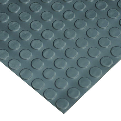 Rubber-Cal Coin-Pattern Thermoplastic Flooring - 3.5mm x 36" x 15ft - Black