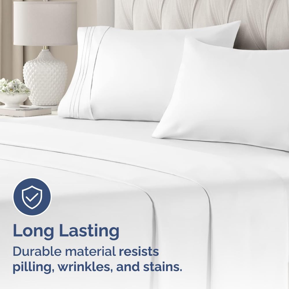 King Pillow Cases by [Brand Name] - Ultra Soft Hotel Quality Covers | Wrinkle-Free & Fade Resistant - 2 Piece Set in White