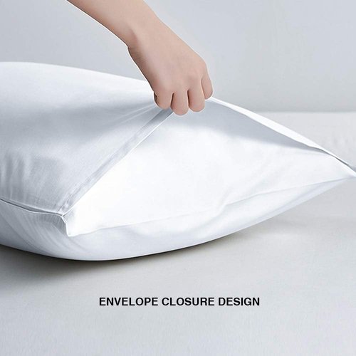 FLXXIE Pillow Cases - Soft Microfiber Standard Size Pillow Covers | Wrinkle & Stain Resistant, 2-Piece Set, 20x26, White