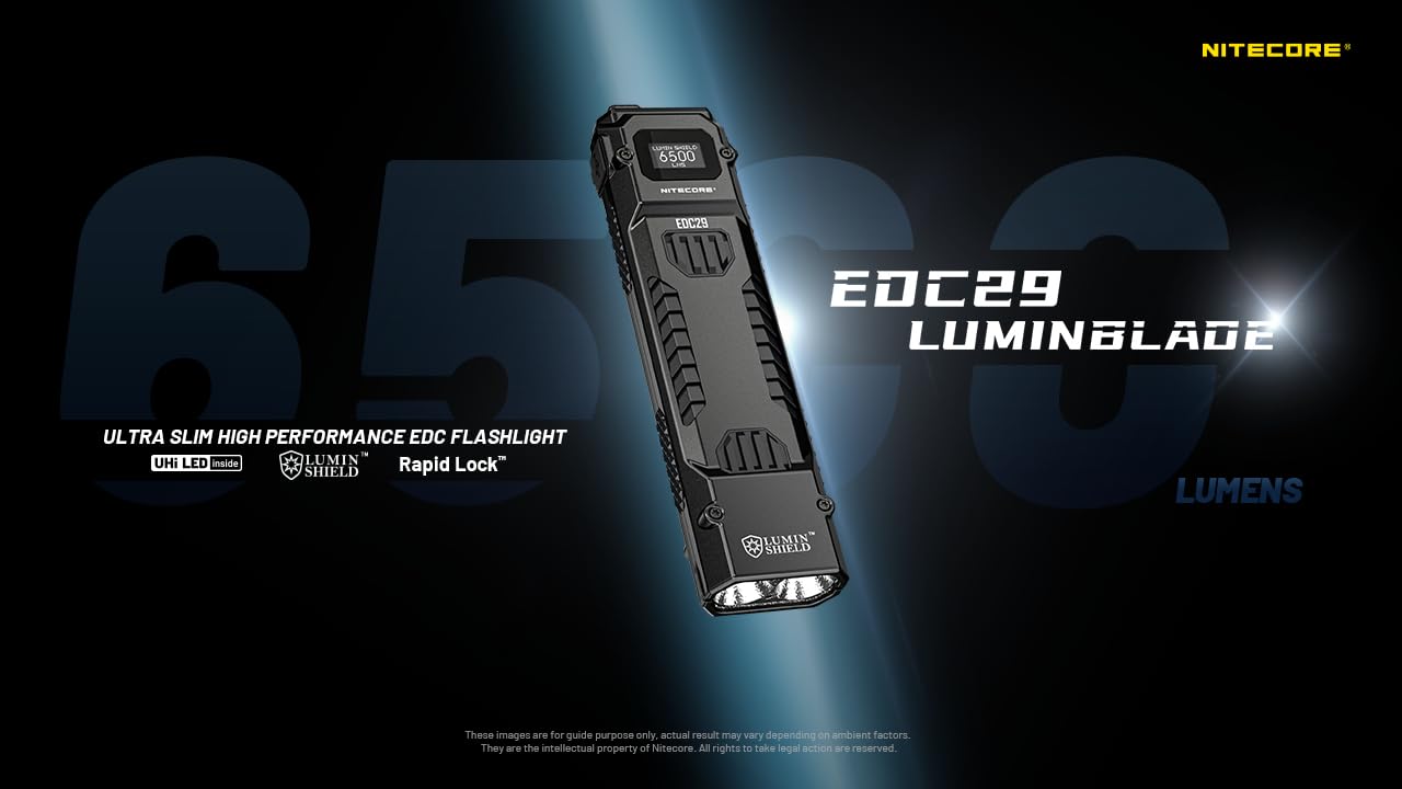 EdisonBright Nitecore EDC29 6500 Lumen USB Rechargeable Slim Body LED Flashlight EBR Charging Adapter